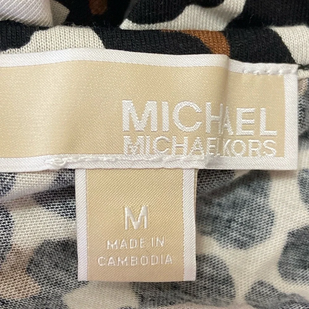 Michael Kors Leopard Print Ruffle Sleeve Blouse – Size M